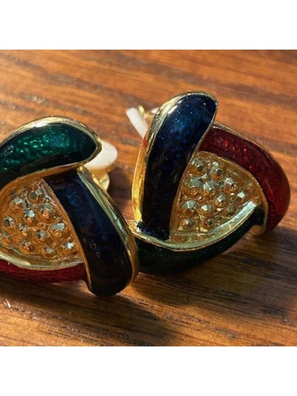 5 Pair of beautiful, colorful, clip earrings - Picture 6 of 10